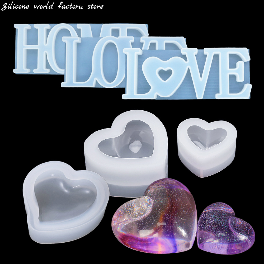 Resin Art Alphabet - Moule en silicone 3D Cœur pour
