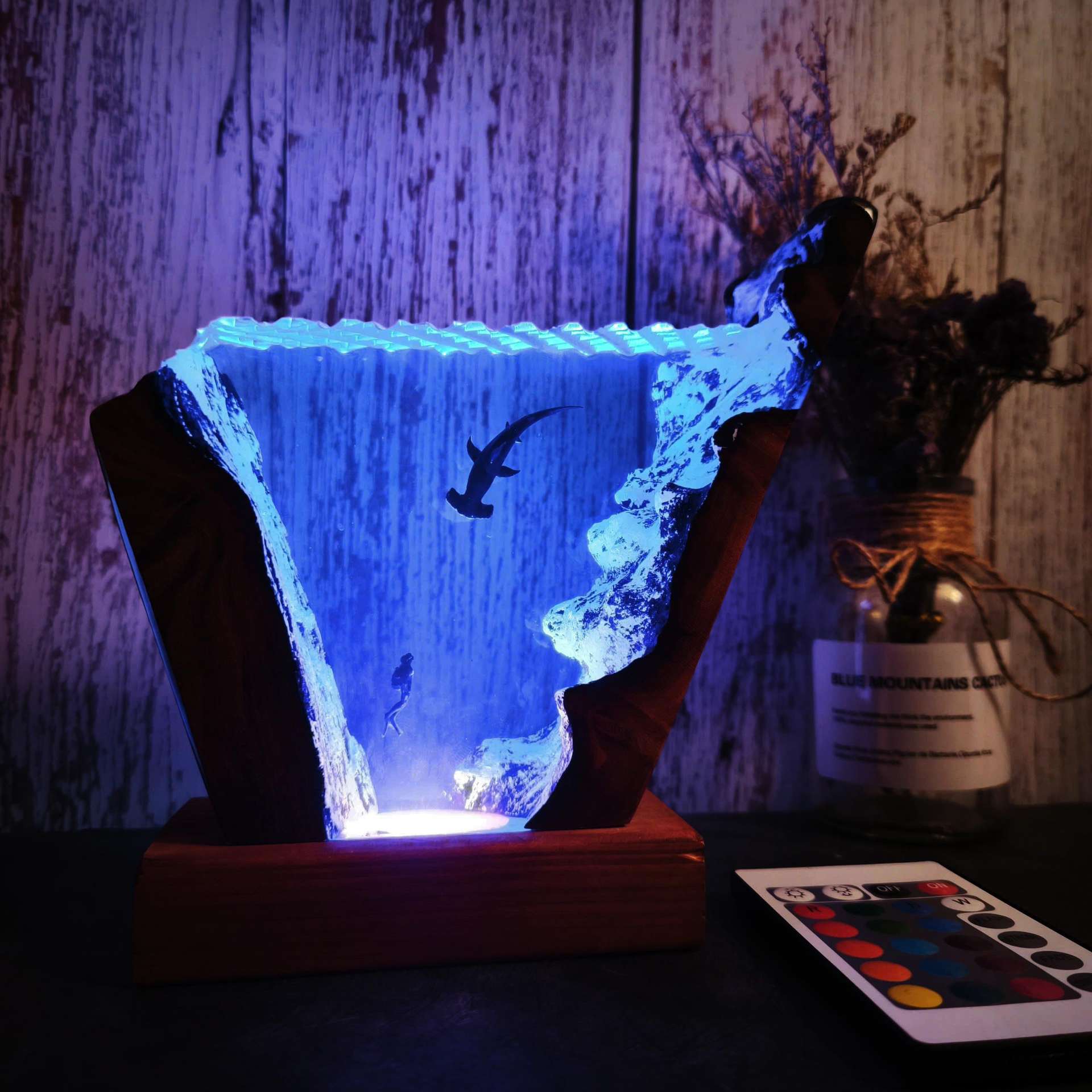 Resin Art Wedding Gift - Ornement lumineux Requin Marteau de la