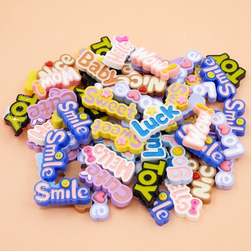 Resin Art Alphabet - Cabochon en résine à dos plat