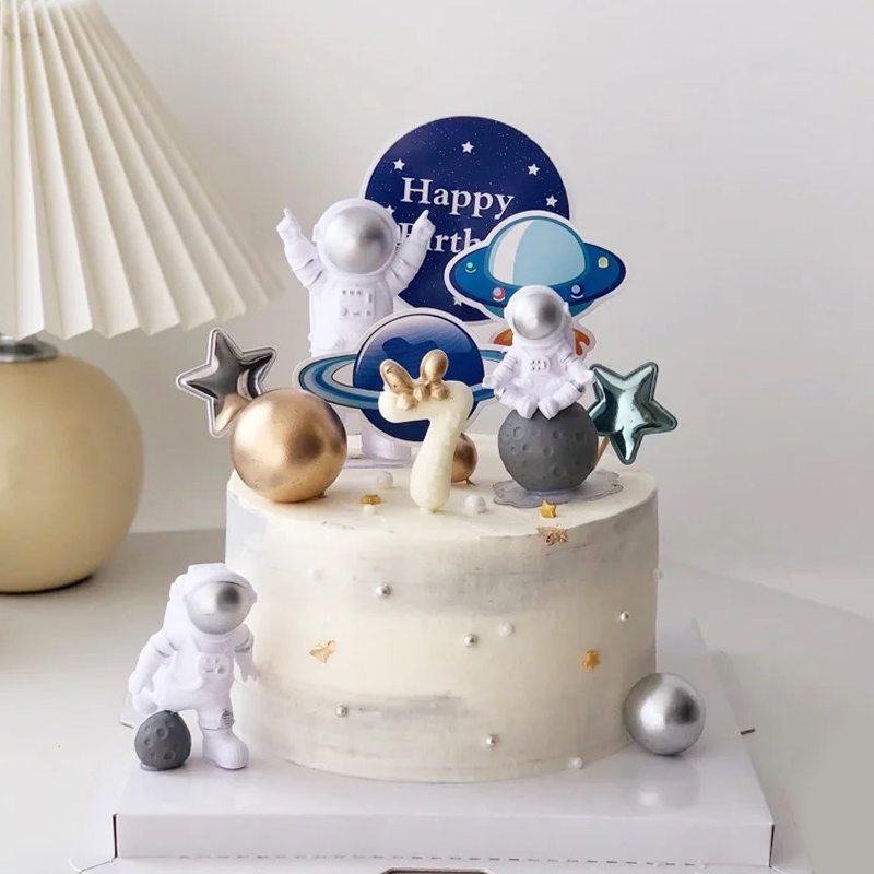 Resin Art Alphabet - Décoration de gâteau d'astronaute pour thème