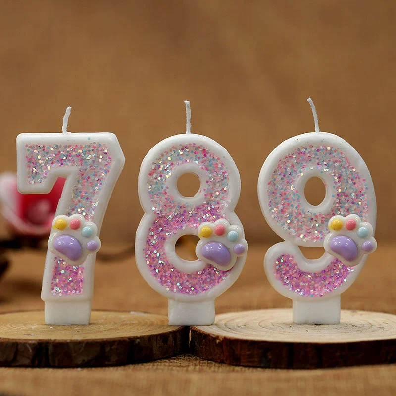 Resin Art Alphabet - Bougies de gâteau patte de chat